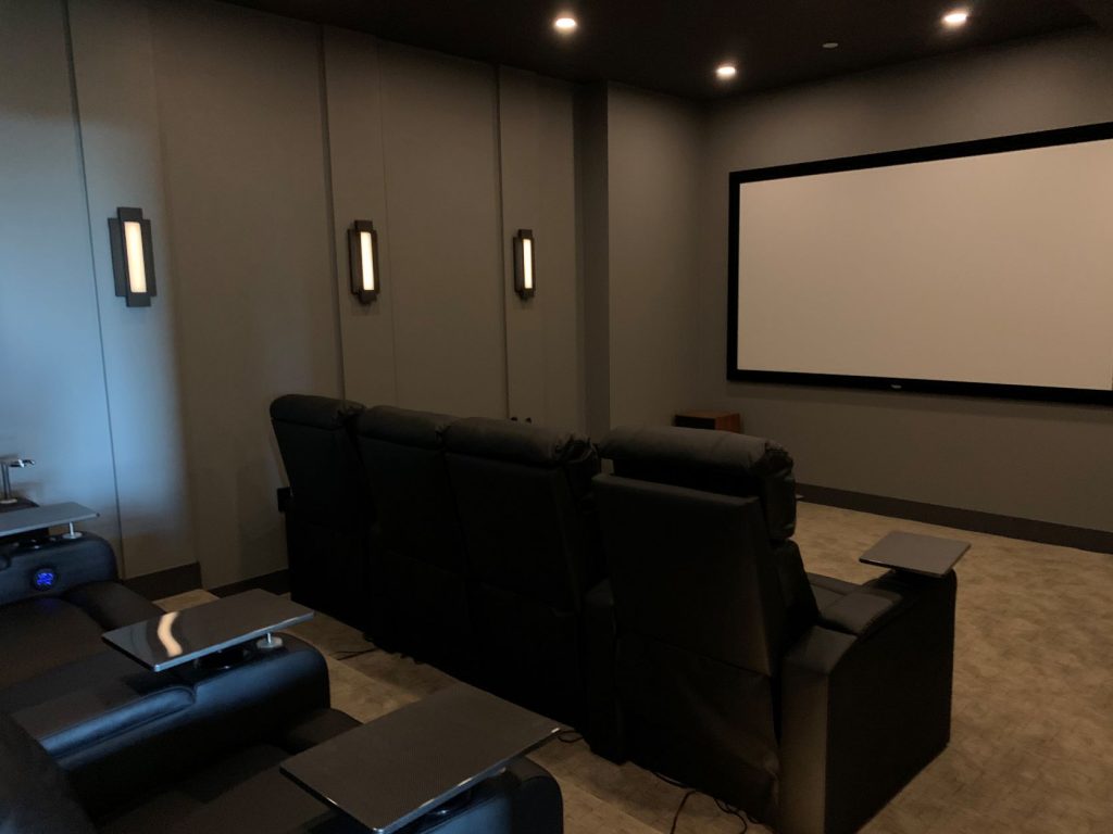 home theatre media room in custom home build